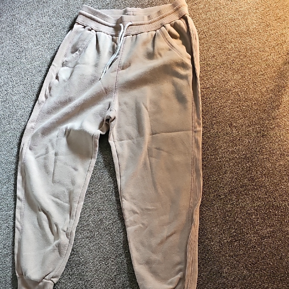 Beige/Pink Jogger Sweatpants
